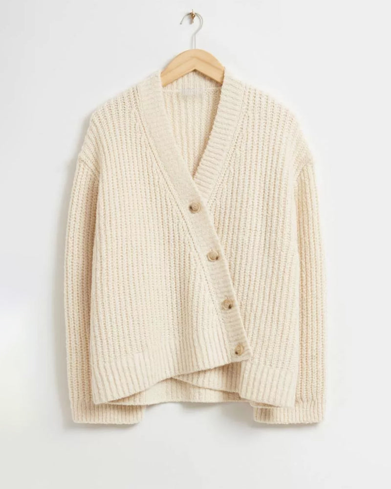 Alyssia | Cardigan Ample avec Col en V et Boutons Chic pour Femmes